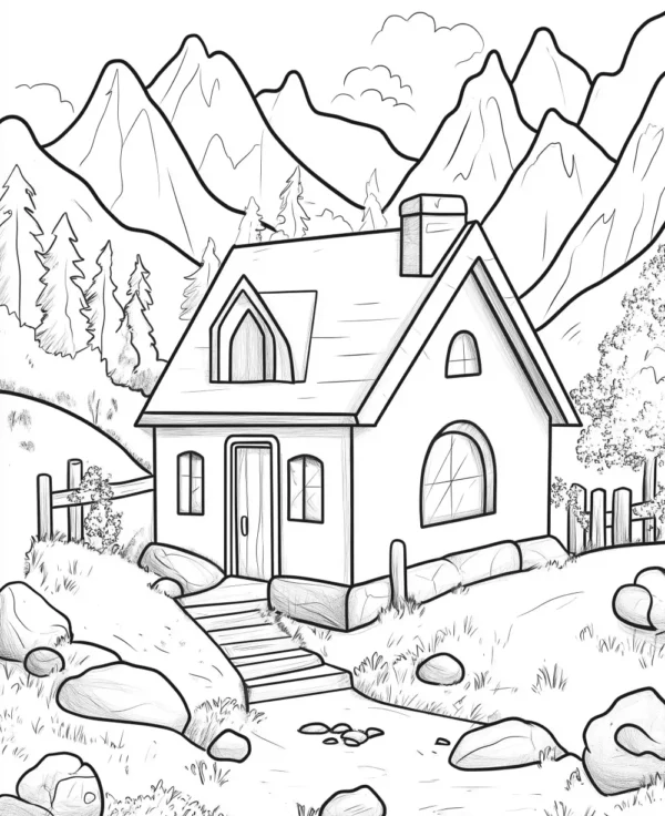 House Coloring Book: Awesome House Coloring Book - Image 2